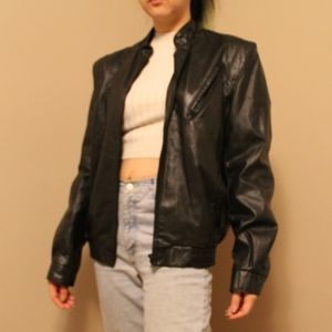Men's leather biker jacket